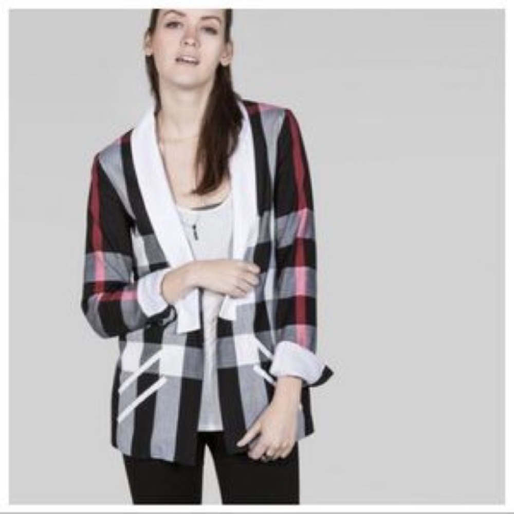 One Teaspoon Black Eyed Plaid Open Blazer S